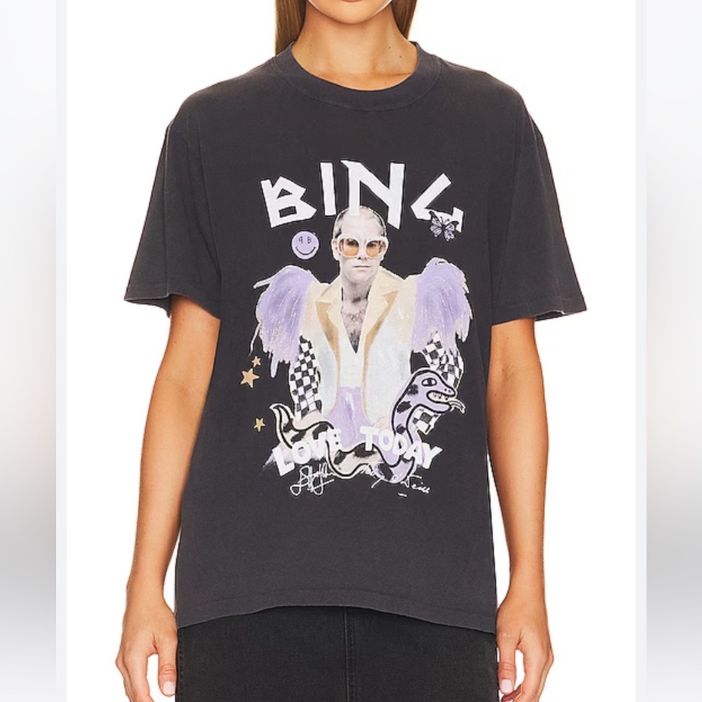 Anine bing Elton John t shirt. Size medium. Slightly used